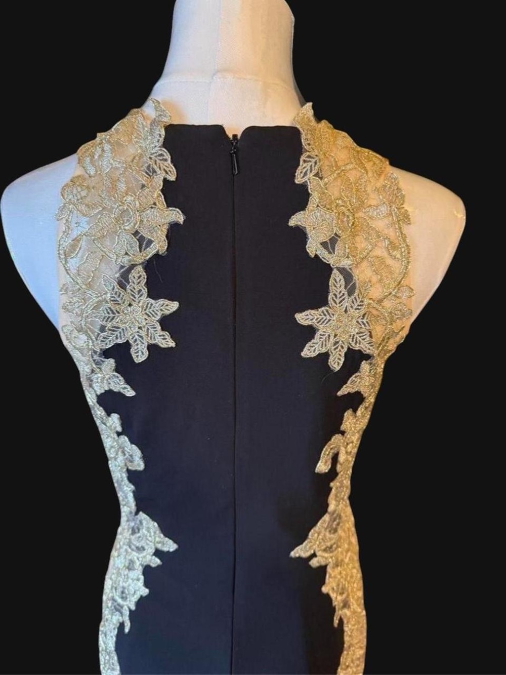 Jovani Black & Gold Lace Evening Gown | Size 6 | Formal, Gala, Prom Dress - Picture 8 of 8